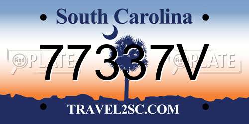 77337V South Carolina License Plate