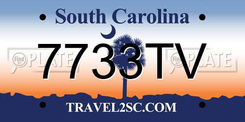 7733TV South Carolina License Plate