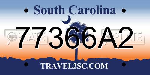77366A2 South Carolina License Plate