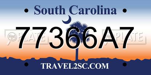 77366A7 South Carolina License Plate