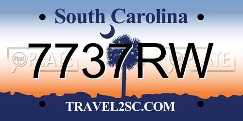 7737RW South Carolina License Plate