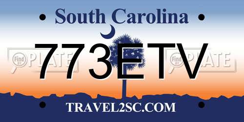 773ETV South Carolina License Plate