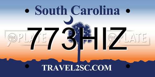 773HIZ South Carolina License Plate