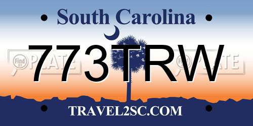773TRW South Carolina License Plate