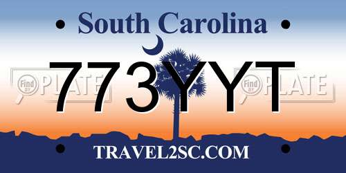 773YYT South Carolina License Plate