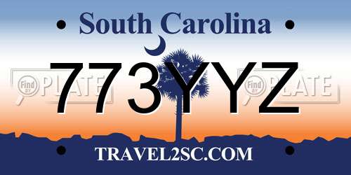 773YYZ South Carolina License Plate