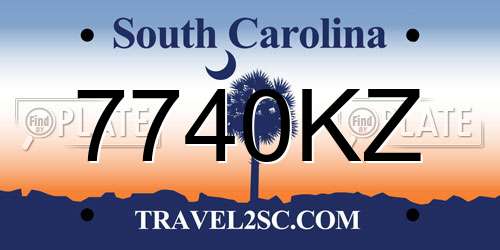7740KZ South Carolina License Plate