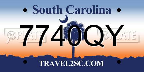 7740QY South Carolina License Plate