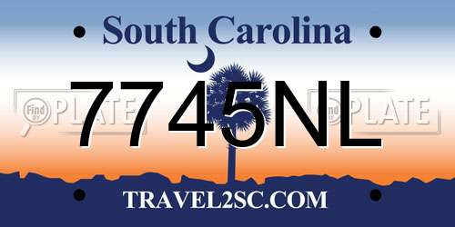 7745NL South Carolina License Plate