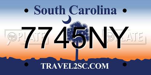 7745NY South Carolina License Plate