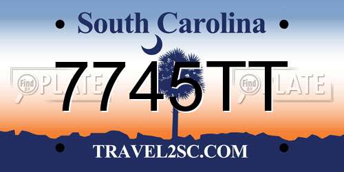 7745TT South Carolina License Plate