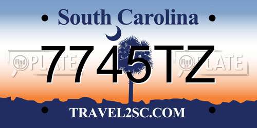 7745TZ South Carolina License Plate