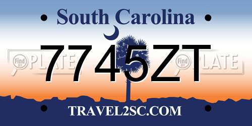 7745ZT South Carolina License Plate