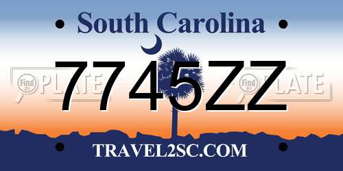 7745ZZ South Carolina License Plate