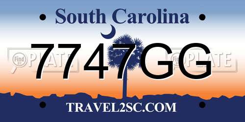 7747GG South Carolina License Plate