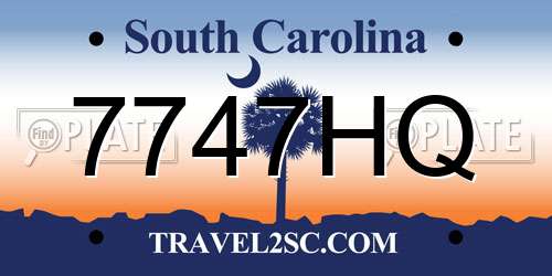 7747HQ South Carolina License Plate