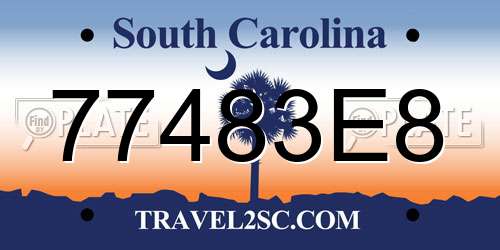 77483E8 South Carolina License Plate