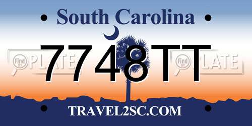 7748TT South Carolina License Plate