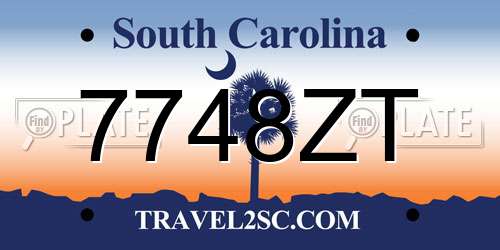 7748ZT South Carolina License Plate