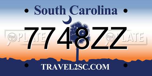 7748ZZ South Carolina License Plate