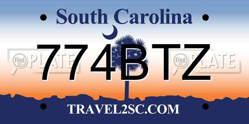 774BTZ South Carolina License Plate