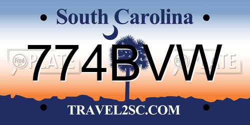 774BVW South Carolina License Plate