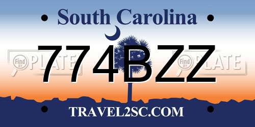 774BZZ South Carolina License Plate