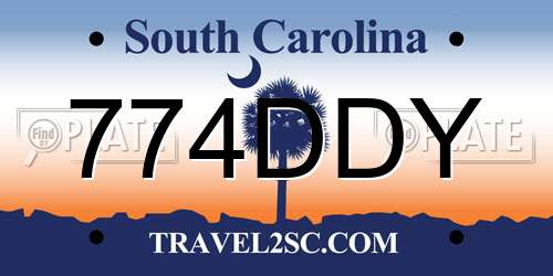 774DDY South Carolina License Plate