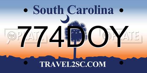 774DOY South Carolina License Plate