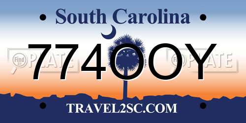 774OOY South Carolina License Plate