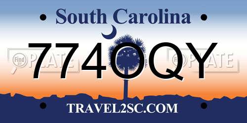774OQY South Carolina License Plate