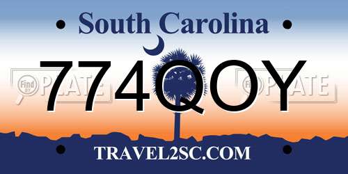 774QOY South Carolina License Plate