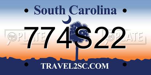 774S22 South Carolina License Plate
