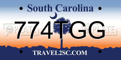 774TGG South Carolina License Plate