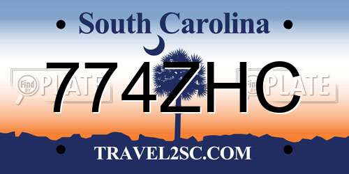 774ZHC South Carolina License Plate