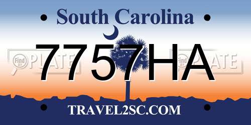 7757HA South Carolina License Plate