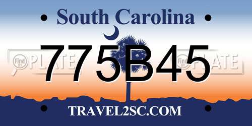 775B45 South Carolina License Plate