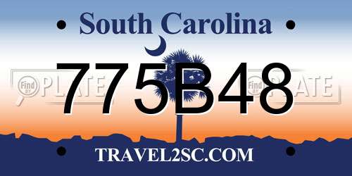 775B48 South Carolina License Plate