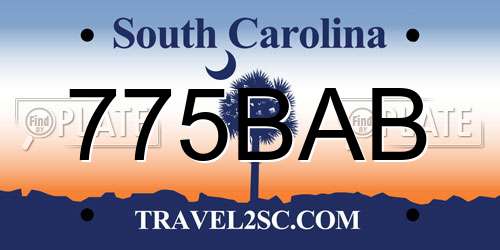 775BAB South Carolina License Plate