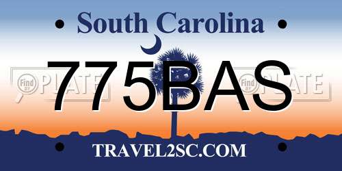 775BAS South Carolina License Plate