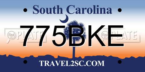 775BKE South Carolina License Plate