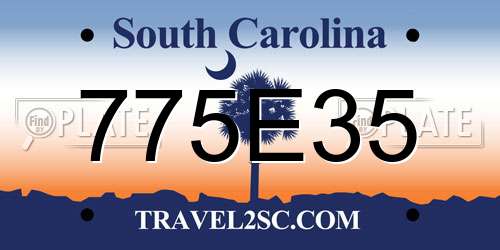 775E35 South Carolina License Plate