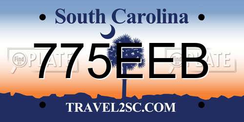 775EEB South Carolina License Plate