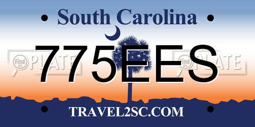 775EES South Carolina License Plate