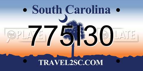 775I30 South Carolina License Plate