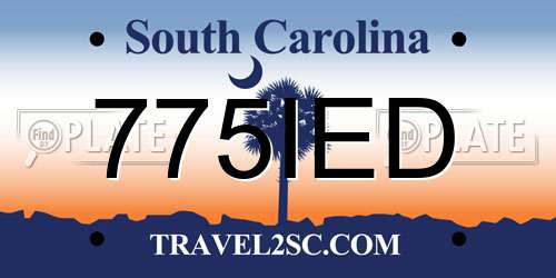 775IED South Carolina License Plate