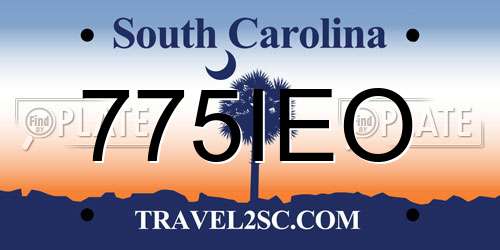 775IEO South Carolina License Plate