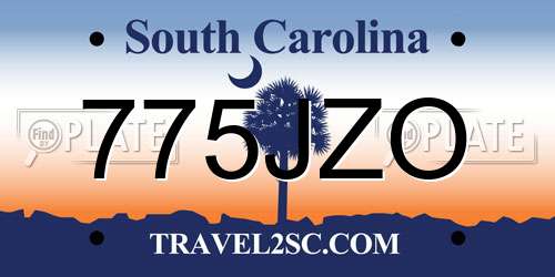775JZO South Carolina License Plate