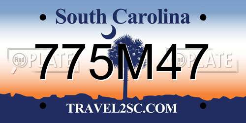 775M47 South Carolina License Plate