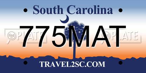 775MAT South Carolina License Plate
